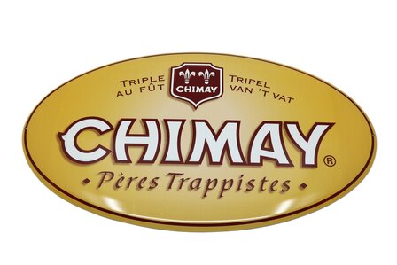 Chimay Triple beer Oval Plate-yellow